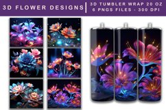 3d Flower Sublimation Tumbler | 3d Sublimation Tumbler Wrap Product Image 1