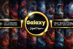 Galaxy Dark Digital Papers, Galaxy Pattern Product Image 1