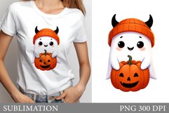 Cute Ghost Sublimation. Cute Ghost T-Shirt Design Product Image 1