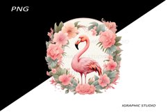 Pink Flamingo Clipart, Tropical Clipart, Bird Clipart Product Image 1