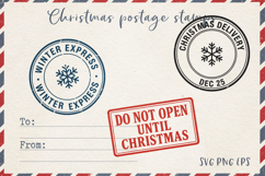 Vintage Christmas Postage Stamps | Retro Mail Labels SVG PNG Product Image 1