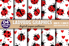 Ladybug Graphics Pattern Digital Paper Background PNG Product Image 1