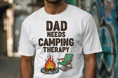 Dad Needs Camping Therapy PNG Father Day Sublimation Design Product Image 1