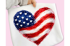 USA Flag Heart Brushstroke PNG, 4th Of July Heart PNG Product Image 5