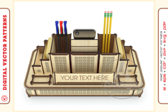 Office Organizer v17 - laser cut file - Glowforge ready SVG Product Image 7