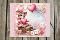 Valentine mouse | 4 love Skinny tumbler sublimation designs Product Image 3