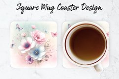 Flowers Mug coaster | Coaster | Sublimation Design Product Image 1