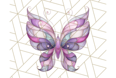 Stained Glass Butterfly PNG Colorful Clipart for Sublimation Product Image 2