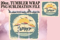 Retro Beach Design,Tumbler Wrap 20oz Product Image 1