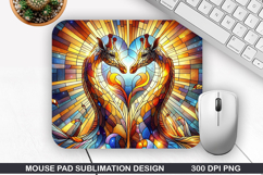 Giraffe Mouse Pad Sublimation, Valentine Mouse Pad PNG Product Image 1