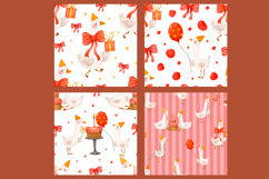 Cute Hand Drawn Birthday Goose Clipart &amp; Pattern Product Image 13