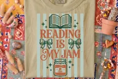Reading Is My Jam Png, Book Lover Sublimation Png. Product Image 5