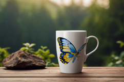 Butterfly Blue Yellow Insect Watercolor Sublimation Product Image 7