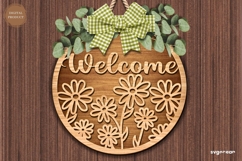 Welcome Floral Door Sign SVG Bundle | Wooden Door Hanger Product Image 7