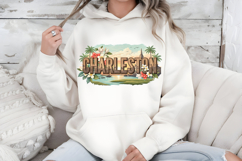 Charleston SC PNG, Vintage Rainbow Row Southern Sublimation Product Image 7