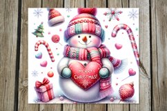 Xmas Snowman | Christmas Skinny tumbler sublimation designs Product Image 7