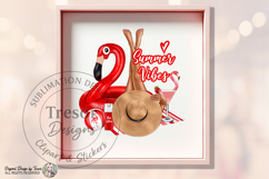 Summer Vibes red Flamingo Pool Party PNG Beach Clipart Product Image 8