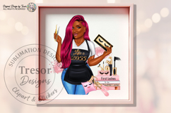 Pink Hair Lash Artist Woman PNG Boss Babe Beauty Design Product Image 7