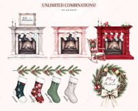 Christmas Socks DIY Clipart Set Portrait Creator Product Image 6