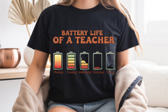 Battery Life of a Teacher PNG, Weekly Mood Sublimation Product Image 7