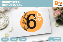 Burnt Petal Boho Floral Monogram Product Image 1