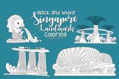 Black and White Coloring Singapore Landmarks Product Image 1