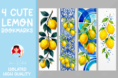 32 Watercolor Lemon Bookmarks, Mediterranean Citrus Design Product Image 7