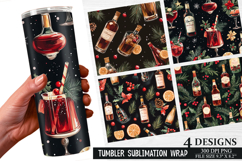Christmas Wine Tumbler Wrap| Christmas Tumbler Wrap Design Product Image 1