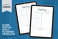 Sleek Digital Daily Planner Template Canva | Editable Daily Product Image 1