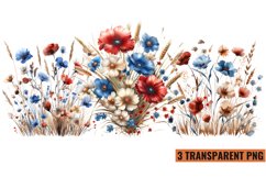 Watercolor Wildflowers Clipart Sublimation, PNG Product Image 1