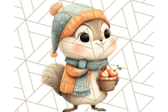 Cozy Autumn Animal Clipart, Fall Forest Critters PNG Product Image 3