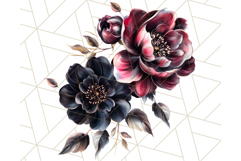 Gothic Floral PNG, Dark Aesthetic Flowers Clipart Print Product Image 3
