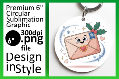 Chic Round Design Keychain Artwork , Cute Christmas Product Image 1