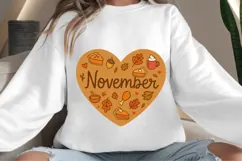 November heart png design for T-shirts Product Image 4