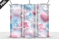 3D Flowers Tumbler Wrap | Sublimation Design | Tumble PNG Product Image 1