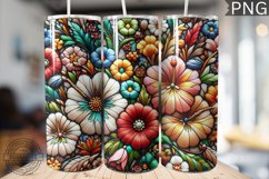 Embroidered Flowers Tumbler Wrap - High Quality 300 Dpi Product Image 1