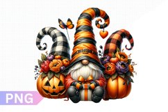 Halloween Gnome Sublimation, Gnome Clipart PNG Product Image 1