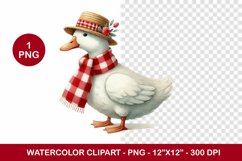 spring png watercolor clipart - duck Product Image 1