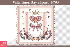 Valentines day clipart Preppy Valentine Goose sublimation Product Image 1