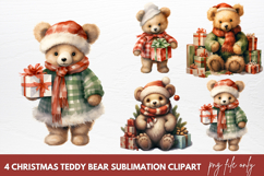 Christmas Clipart Christmas Teddy Bear Clipart Sublimation Product Image 1