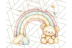 Pastel Plushie Rainbow Clipart PNG, Nursery Baby Animals Png Product Image 3