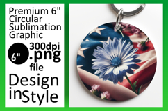 Whimsical Round Design Car Coaster PNG , USA Flag Product Image 1