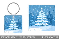 Christmas Tree Keychain. Christmas Keychain Sublimation Product Image 1