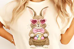 Faux Yarn Easter PNG, Easter Bunny PNG, Faux yarn Bunny PNG Product Image 8