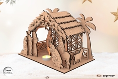 Nativity Scene Candle Holder Laser Cut | Candle Stand | SVG Product Image 7
