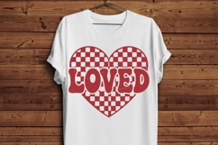 LOVED PNG | Checkered Heart Valentine Sublimation Design Product Image 4