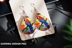 Stained Glass Macaw flowers Earring Design Product Image 1