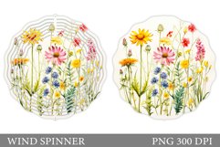 Wildflowers Wind Spinner. Floral Wind Spinner Template Product Image 1
