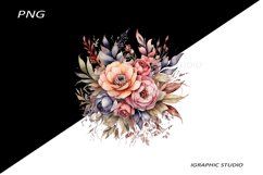 Watercolor Pastel Flowers Clipart, Wedding Flowers Clipart Product Image 1