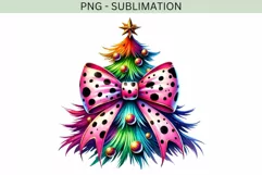 Coquette Christmas Tree PNG | Aesthetic Colorful Christmas Product Image 3